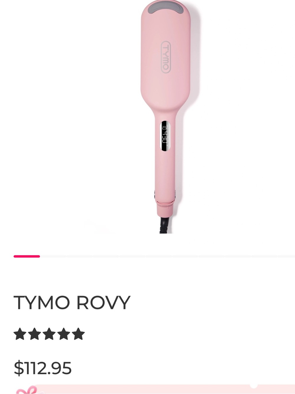 TYMO Rovy Pink Ceramic Hair Curling Tool. Large SIZE.